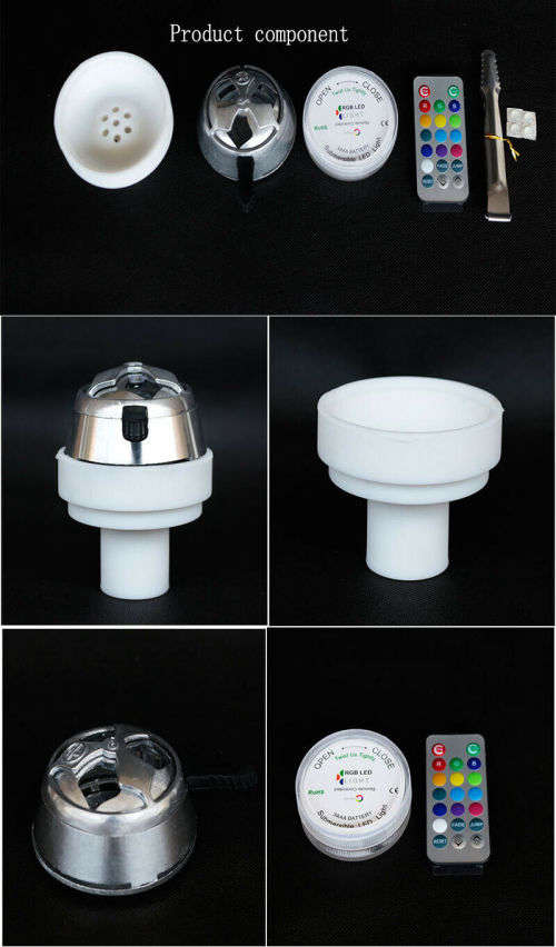 Arabic Transparent Acrylic Hookah Set Smoke Shisha LED Light Water Pipe Fiter -hubbly bubbly