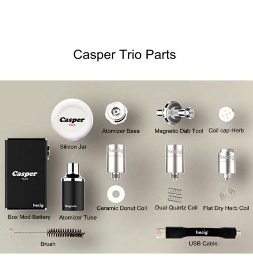 Casper Trio 3 In 1 Dry Herb Wax Vaporizer Kit