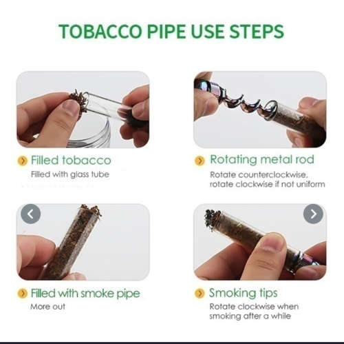 Smoking Twisty Glass Blunt Pipe With Cleaning Kit