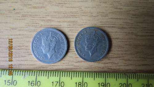 2x Rhodesian 3 Penny, 1952, as per photo