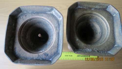 Pair of brass candlestick, 24cm high, as per photo