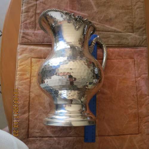 attractive water jug, silver plated, 23cm high, in good condition, very minor ware, as per photo
