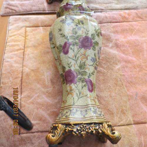 Pair of attractive porcelain candle holders by Inart, as per photo