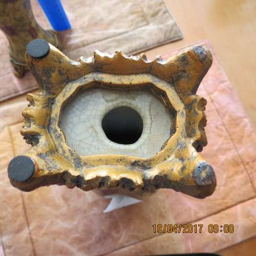 Pair of attractive porcelain candle holders by Inart, as per photo