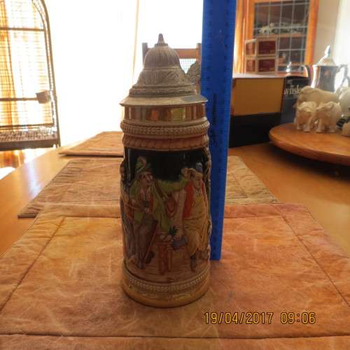 German Beer mug with Pewter lid, made by Gerzit, as per photo