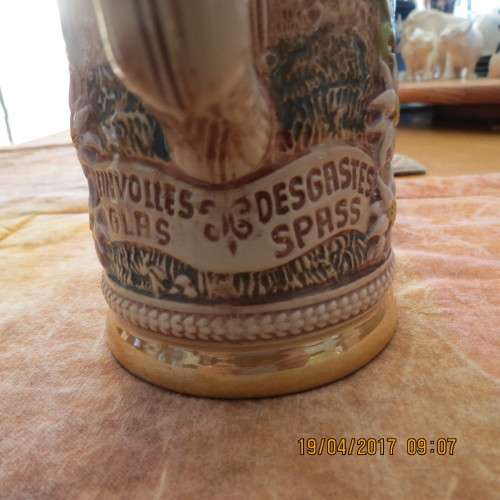 German Beer mug with Pewter lid, made by Gerzit, as per photo