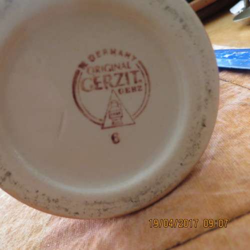 German Beer mug with Pewter lid, made by Gerzit, as per photo