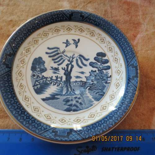 Willow pattern small saucer, Double Phoenix Nikko Japan, as per photo
