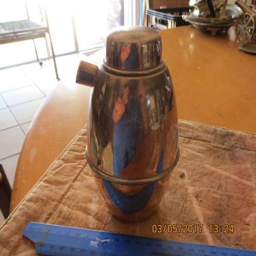 Silver plated cocktail shaker, Reg Plato EPNS, as per photo
