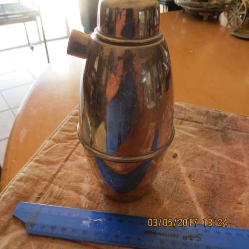 Silver plated cocktail shaker, Reg Plato EPNS, as per photo