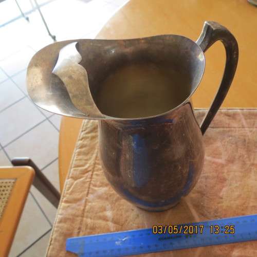 Large silver plated water jug, 24.5cm high, as per photo