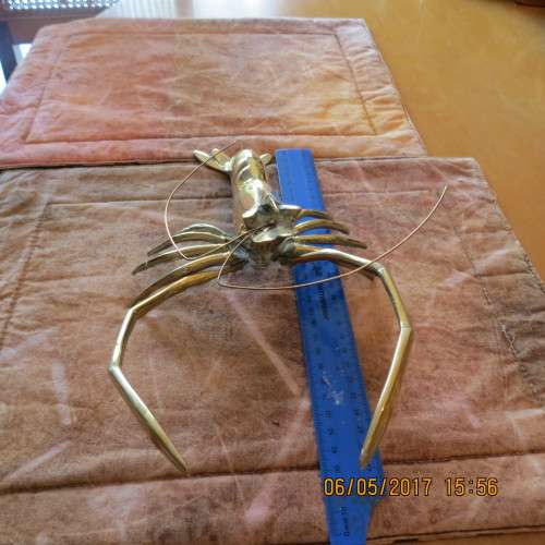 Brass crayfish, 30cm long, one of the front claws damaged, as per photo
