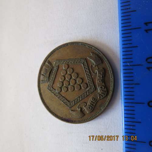 Medallion for H.M.S. Cornwall, motto ONE AND ALL, as per photo