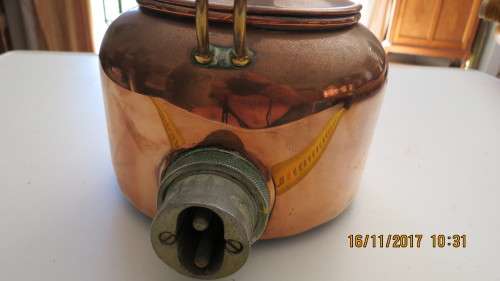 antique copper electrical kettle, G.E.C.,  as per photo