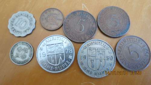 8 Mauritius coins, as per photo