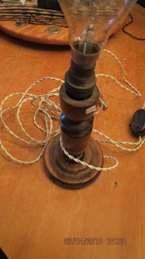 wooden lamp, 23cm high, as per photo