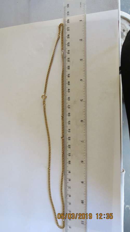 9ct gold chain, 10.9 grams, 54cm long, as per photo