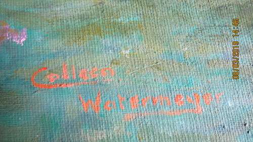 Country scene painting on board, 49cm by 64cm, as per photo