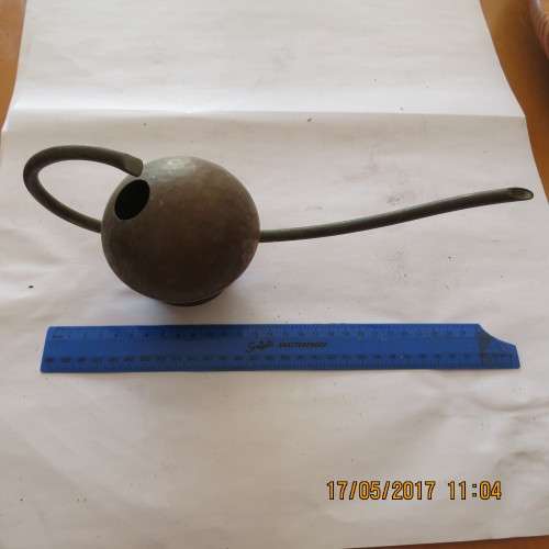 Brass and copper oil lamp, as per photo