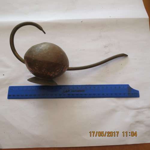 Brass and copper oil lamp, as per photo