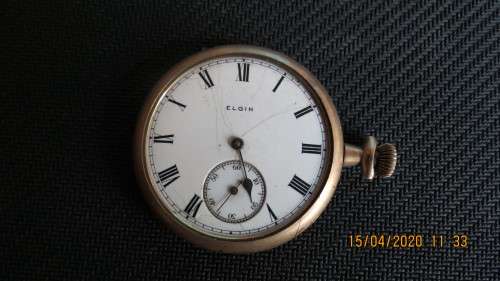 Elgin pocket watch, no backing or glass, as per photo