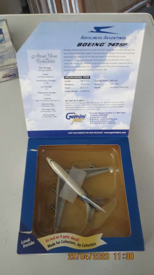Gemini Jets Boeing 747SP Diecast model 1:400 scale, as per photo