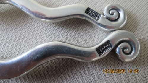 very attractive salad serving spoon and fork by C Boyes S.Africa, 27cm long, as per photo