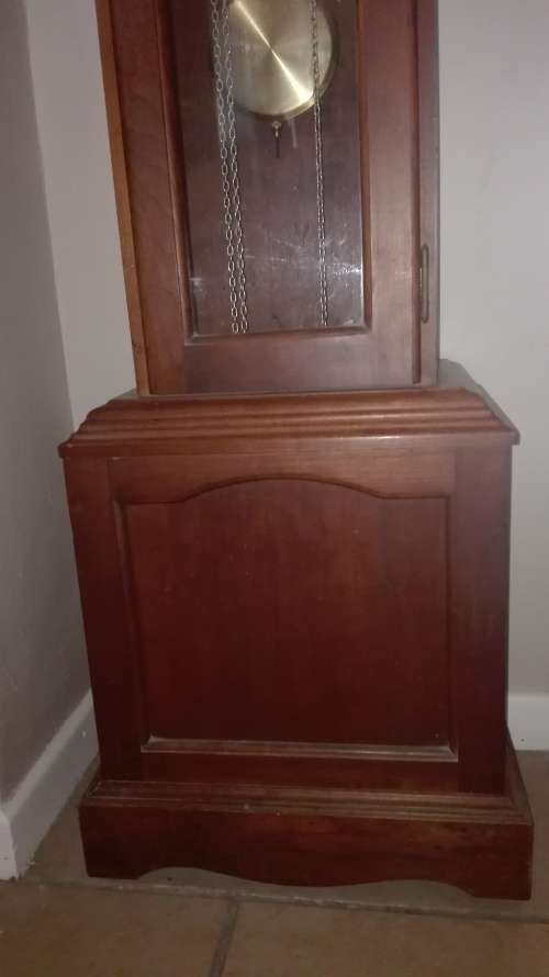 Tempus Fugit grand father clock, in excellent condition, 190cm by 41cm, 26cm deep, as per photo