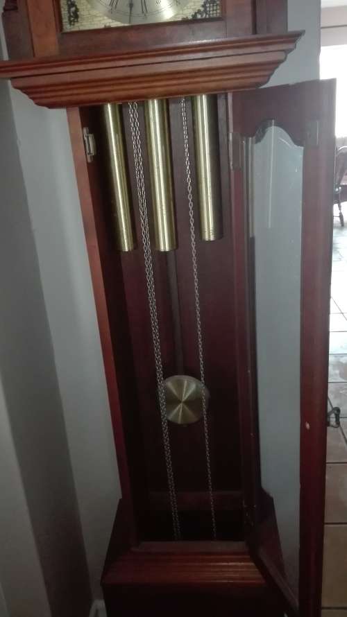 Tempus Fugit grand father clock, in excellent condition, 190cm by 41cm, 26cm deep, as per photo