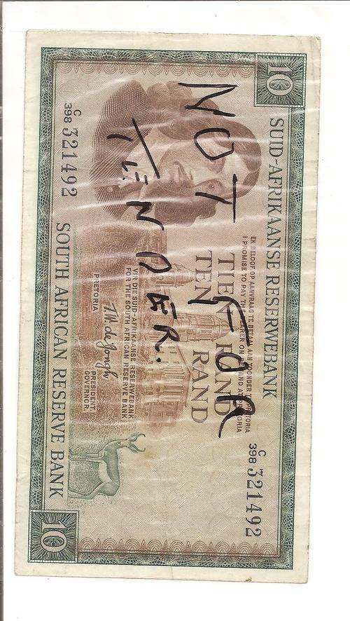 Banknotes, South Africa, 10 Rand, C98, as per scan