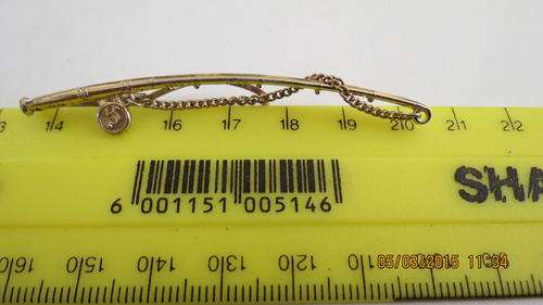 gold plated fishing rod tie pin, as per scan