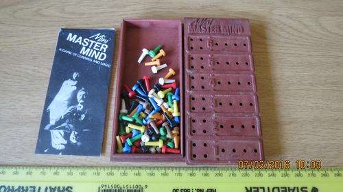 mini master mind game, as per photo