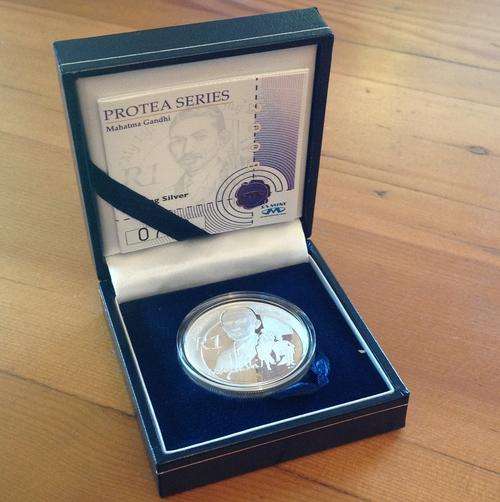 2008 R1 Proof 1OZ Sterling Silver Protea Series  - Mahatma Gandhi