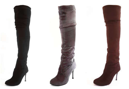 Lavanda Micro Fabric Round Top Boots with 3 Length Variations