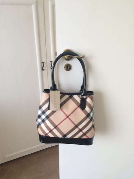 Burberry "Nova' black-trimmed tote - unused