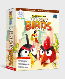 Jumboo Toys DIY 3D Hungry Birds Hats Kids Craft Project Kit