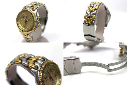 TAG HEUER Tag Heuer SEL chronograph professional 200 m men's watch SS×GP Silver / Gold / gold letter