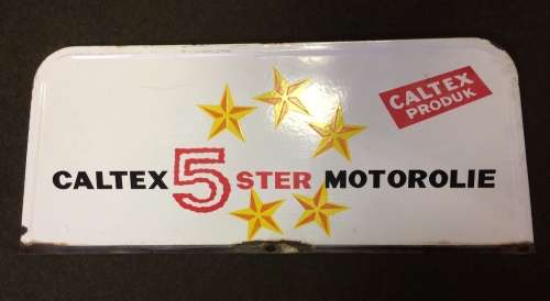 Vintage Enamel Caltex Sign - ** Double Sided ** Eng/Afr