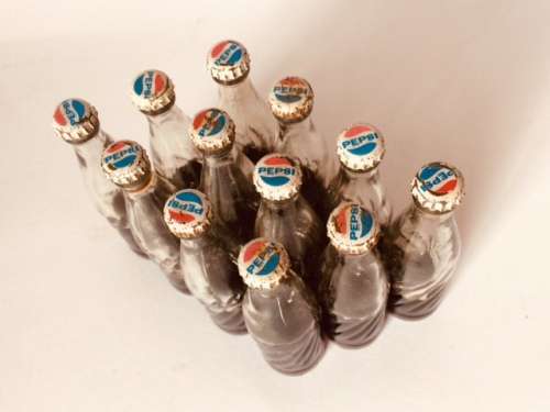Vintage Pepsi Miniature Bottles & Crate