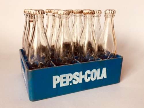Vintage Pepsi Miniature Bottles & Crate