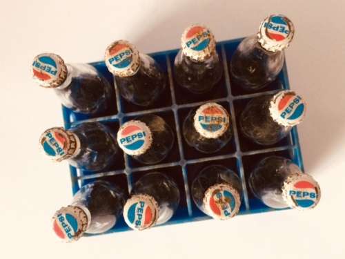 Vintage Pepsi Miniature Bottles & Crate