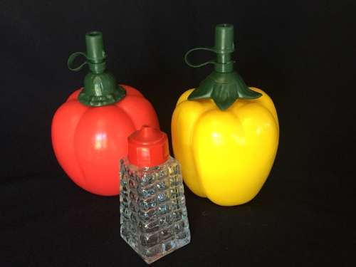 VIntage Retro Tomato Sauce / Mustard / Vinegar Set