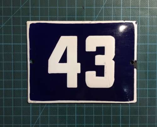 Enamel House Number Sign "43"