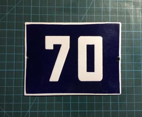 Enamel House Number Sign `70`