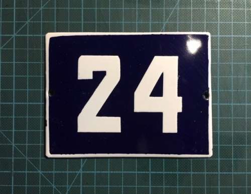 Enamel House Number Sign `24`