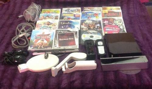 Nintendo Wii console with games