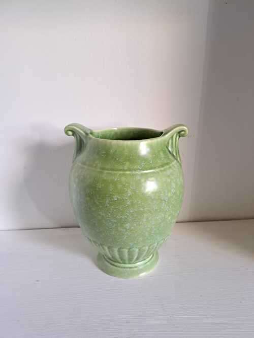 Crown Devon Green Speckled Vase/Urn