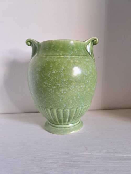 Crown Devon Green Speckled Vase/Urn