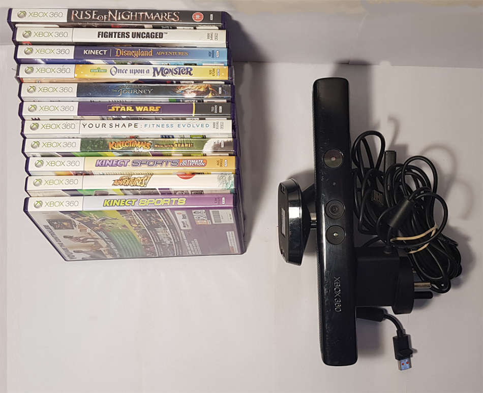 Kinect Sensor for Xbox 360 & 11 Kinect Games - with Original USB cable adaptor & Power supply