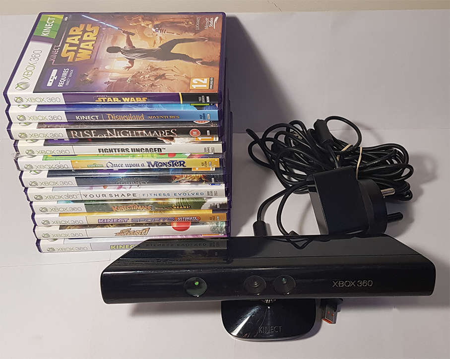 Kinect Sensor for Xbox 360 & 11 Kinect Games - with Original USB cable adaptor & Power supply